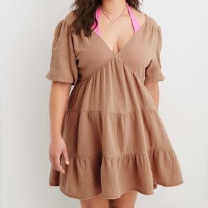 Aerie Pool to Party Dress Tan Size Small NWT